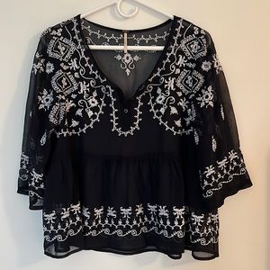 Free People embroidered top